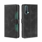 For OnePlus Nord CE 5G Skin Feel Straw Hat Magnetic Buckle Leather Phone Case(Black) - 1