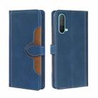 For OnePlus Nord CE 5G Skin Feel Straw Hat Magnetic Buckle Leather Phone Case(Blue) - 1
