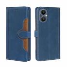 For OnePlus Nord N20 5G Skin Feel Straw Hat Magnetic Buckle Leather Phone Case(Blue) - 1