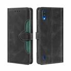 For ZTE Blabe A5 2020 Skin Feel Straw Hat Magnetic Buckle Leather Phone Case(Black) - 1