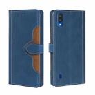 For ZTE Blabe A5 2020 Skin Feel Straw Hat Magnetic Buckle Leather Phone Case(Blue) - 1