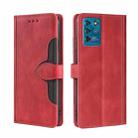 For ZTE Blabe V30 Vita Skin Feel Straw Hat Magnetic Buckle Leather Phone Case(Red) - 1