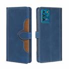 For ZTE Blabe V30 Vita Skin Feel Straw Hat Magnetic Buckle Leather Phone Case(Blue) - 1