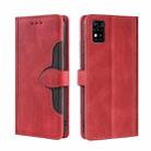 For ZTE Blabe A31 Skin Feel Straw Hat Magnetic Buckle Leather Phone Case(Red) - 1