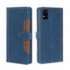 For ZTE Blabe A31 Skin Feel Straw Hat Magnetic Buckle Leather Phone Case(Blue) - 1