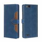 For ZTE Tempo X Skin Feel Straw Hat Magnetic Buckle Leather Phone Case(Blue) - 1