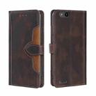 For ZTE Tempo X Skin Feel Straw Hat Magnetic Buckle Leather Phone Case(Brown) - 1