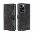 For ZTE Axon 30 Ultra 5G Skin Feel Straw Hat Magnetic Buckle Leather Phone Case(Black) - 1