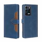 For ZTE Axon 30 Ultra 5G Skin Feel Straw Hat Magnetic Buckle Leather Phone Case(Blue) - 1