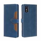 For ZTE Blabe L9 Skin Feel Straw Hat Magnetic Buckle Leather Phone Case(Blue) - 1