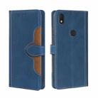 For Alcatel Axel / Lumos Skin Feel Straw Hat Magnetic Buckle Leather Phone Case(Blue) - 1
