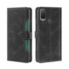 For Alcatel 1L 2021 Skin Feel Straw Hat Magnetic Buckle Leather Phone Case(Black) - 1