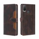 For Alcatel 1L 2021 Skin Feel Straw Hat Magnetic Buckle Leather Phone Case(Brown) - 1