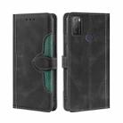 For Alcatel 1S 2021 / 3L 2021 Skin Feel Straw Hat Magnetic Buckle Leather Phone Case(Black) - 1