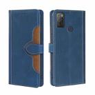 For Alcatel 1S 2021 / 3L 2021 Skin Feel Straw Hat Magnetic Buckle Leather Phone Case(Blue) - 1