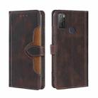 For Alcatel 1S 2021 / 3L 2021 Skin Feel Straw Hat Magnetic Buckle Leather Phone Case(Brown) - 1