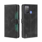 For Itel Vision 1 Pro Skin Feel Straw Hat Magnetic Buckle Leather Phone Case(Black) - 1