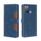 For Itel Vision 1 Pro Skin Feel Straw Hat Magnetic Buckle Leather Phone Case(Blue) - 1