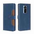 For Tecno Phantom X Skin Feel Straw Hat Magnetic Buckle Leather Phone Case(Blue) - 1