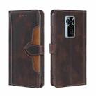 For Tecno Phantom X Skin Feel Straw Hat Magnetic Buckle Leather Phone Case(Brown) - 1