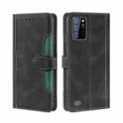 For Oukitel C25 Skin Feel Straw Hat Magnetic Buckle Leather Phone Case(Black) - 1