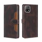 For vivo Y52s 5G / iQOO U3 Skin Feel Straw Hat Magnetic Buckle Leather Phone Case(Brown) - 1