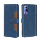 For vivo Y72 5G / iQOO Z3 Skin Feel Straw Hat Magnetic Buckle Leather Phone Case(Blue) - 1