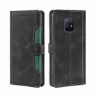 For Fujitsu Arrows 5G F-51A Skin Feel Straw Hat Magnetic Buckle Leather Phone Case(Black) - 1