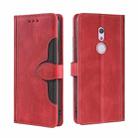 For Fujitsu Arrows BE4 F-41A Skin Feel Straw Hat Magnetic Buckle Leather Phone Case(Red) - 1