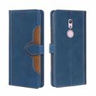 For Fujitsu Arrows BE4 F-41A Skin Feel Straw Hat Magnetic Buckle Leather Phone Case(Blue) - 1