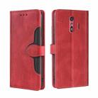 For Fujitsu Arrows F-01L F-42A Skin Feel Straw Hat Magnetic Buckle Leather Phone Case(Red) - 1