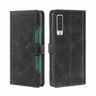 For Fujitsu Arrows NX9 F-52A Skin Feel Straw Hat Magnetic Buckle Leather Phone Case(Black) - 1