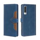 For Fujitsu Arrows NX9 F-52A Skin Feel Straw Hat Magnetic Buckle Leather Phone Case(Blue) - 1