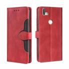 For Fujitsu Arrows RX / M05 Skin Feel Straw Hat Magnetic Buckle Leather Phone Case(Red) - 1