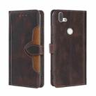 For Fujitsu Arrows RX / M05 Skin Feel Straw Hat Magnetic Buckle Leather Phone Case(Brown) - 1