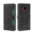 For Fujitsu Arrows F-52B Skin Feel Straw Hat Magnetic Buckle Leather Phone Case(Black) - 1