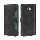 For Kyocera Basio 4 KYV47 Skin Feel Straw Hat Magnetic Buckle Leather Phone Case(Black) - 1