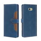 For Kyocera Basio 4 KYV47 Skin Feel Straw Hat Magnetic Buckle Leather Phone Case(Blue) - 1
