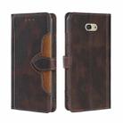 For Kyocera Basio 4 KYV47 Skin Feel Straw Hat Magnetic Buckle Leather Phone Case(Brown) - 1