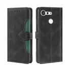 For Kyocera Android One S6 KYV48 / Gratina Skin Feel Straw Hat Magnetic Buckle Leather Phone Case(Black) - 1