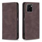 For vivo Y15s Magnetic RFID Blocking Anti-Theft Leather Phone Case(Brown) - 1