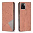 For vivo Y15s Rhombus Texture Horizontal Flip Magnetic Leather Phone Case(Brown) - 1