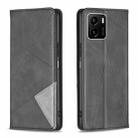 For vivo Y15s Rhombus Texture Horizontal Flip Magnetic Leather Phone Case(Black) - 1