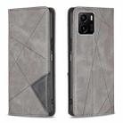 For vivo Y15s Rhombus Texture Horizontal Flip Magnetic Leather Phone Case(Grey) - 1