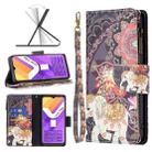 For vivo Y15s Colored Drawing Pattern Zipper Horizontal Flip Leather Phone Case(Flower Elephants) - 1