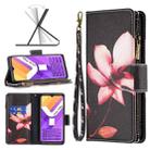 For vivo Y15s Colored Drawing Pattern Zipper Horizontal Flip Leather Phone Case(Lotus) - 1