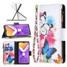 For vivo Y15s Colored Drawing Pattern Zipper Horizontal Flip Leather Phone Case(Two Butterflies) - 1