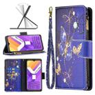 For vivo Y15s Colored Drawing Pattern Zipper Horizontal Flip Leather Phone Case(Purple Butterfly) - 1