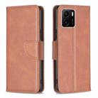 For vivo Y15s Lambskin Texture Pure Color Horizontal Flip Leather Phone Case(Brown) - 1