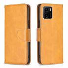 For vivo Y15s Lambskin Texture Pure Color Horizontal Flip Leather Phone Case(Yellow) - 1
